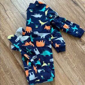 Carter's Dinosaur Print Kids Pajamas - Navy and Orange